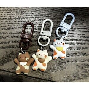 Cat Keychain Cutecore Best Friends Gift School Bag Accessory Kids Set of 3